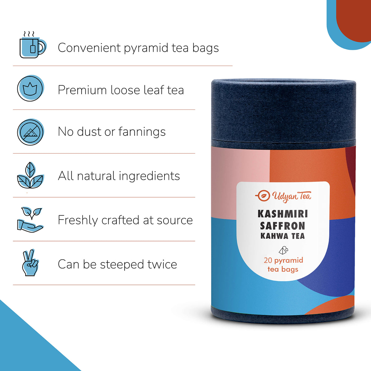 Buy Kashmiri Saffron Kahwa Green Tea Bags Udyan Tea