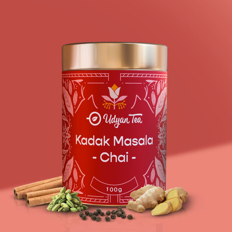 Kadak Masala Chai tin with spices