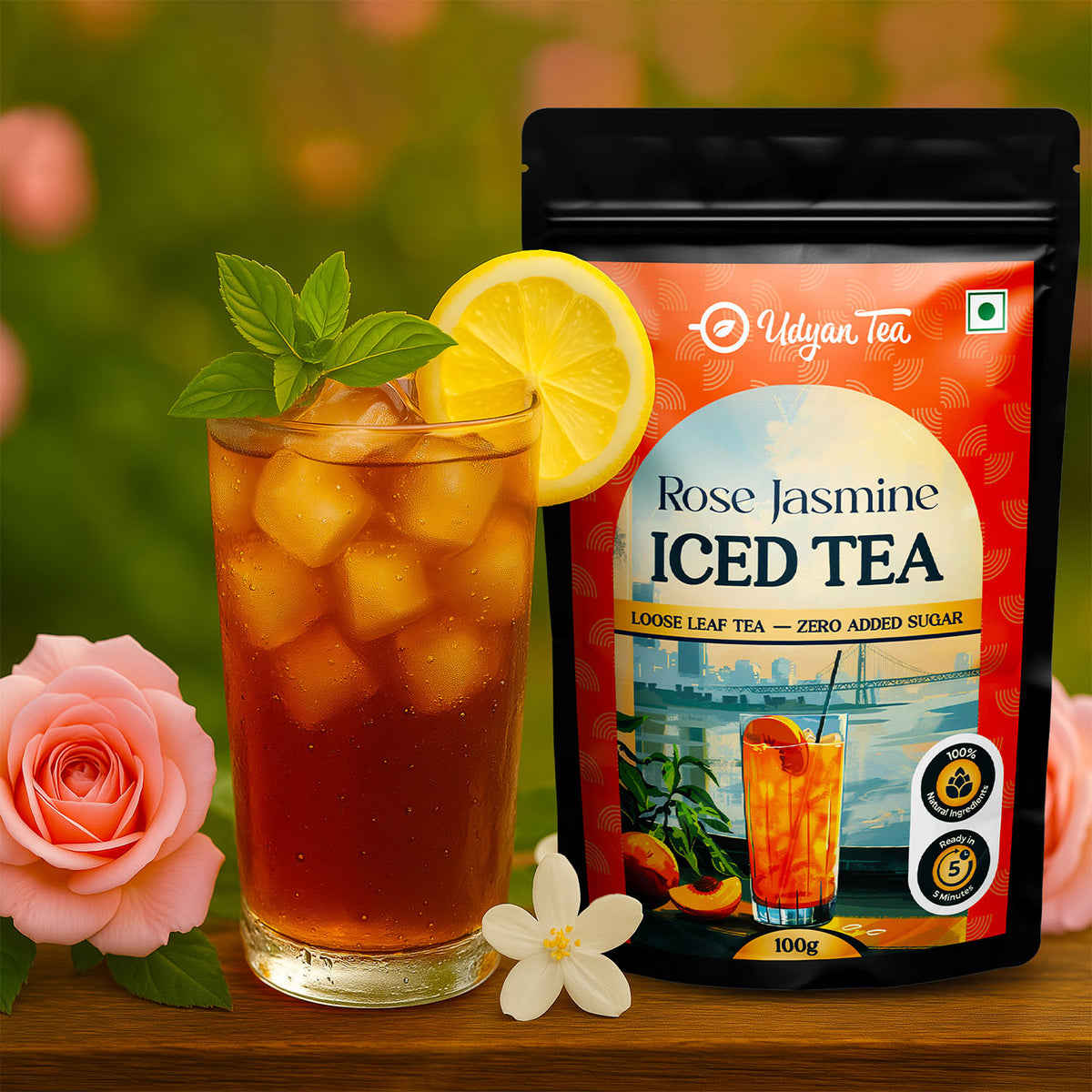 Rose Jasmine Iced Tea | Sweet & Floral | Udyan Tea - 100g Loose Leaves ...