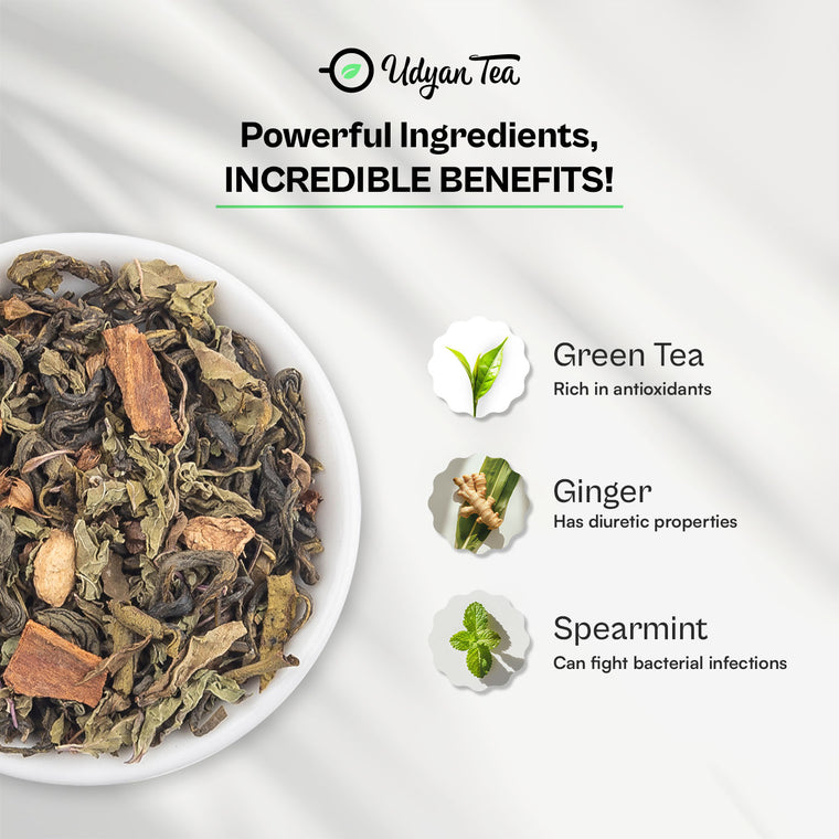 Detox Tea blend with green tea, ginger and spearmint