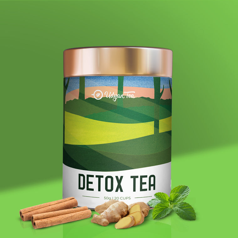 Detox Tea tin with cinnamon, ginger and mint