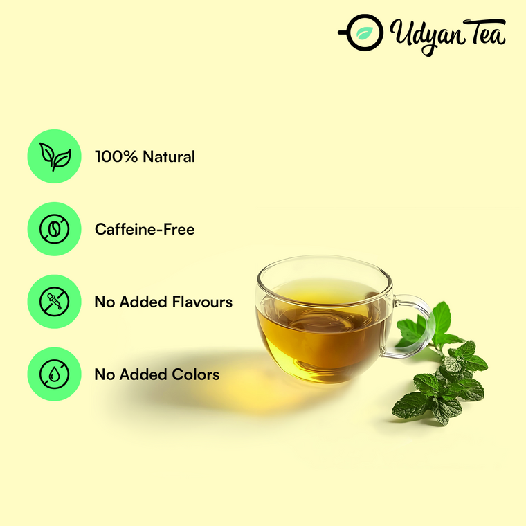 Spearmint Herbal Tea: caffeine-free, no added flavours or colours