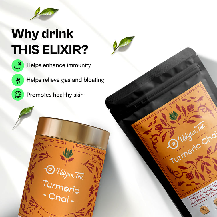 Turmeric Chai pouch and tin