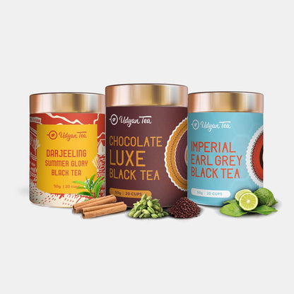 Black Tea Combo Pack: the packs you get, front view
