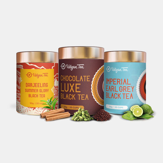Black Tea Combo Pack: the packs you get, front view
