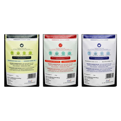 Caffeine-Free Herbal Combo Pack: back labels with ingredients and nutrition information