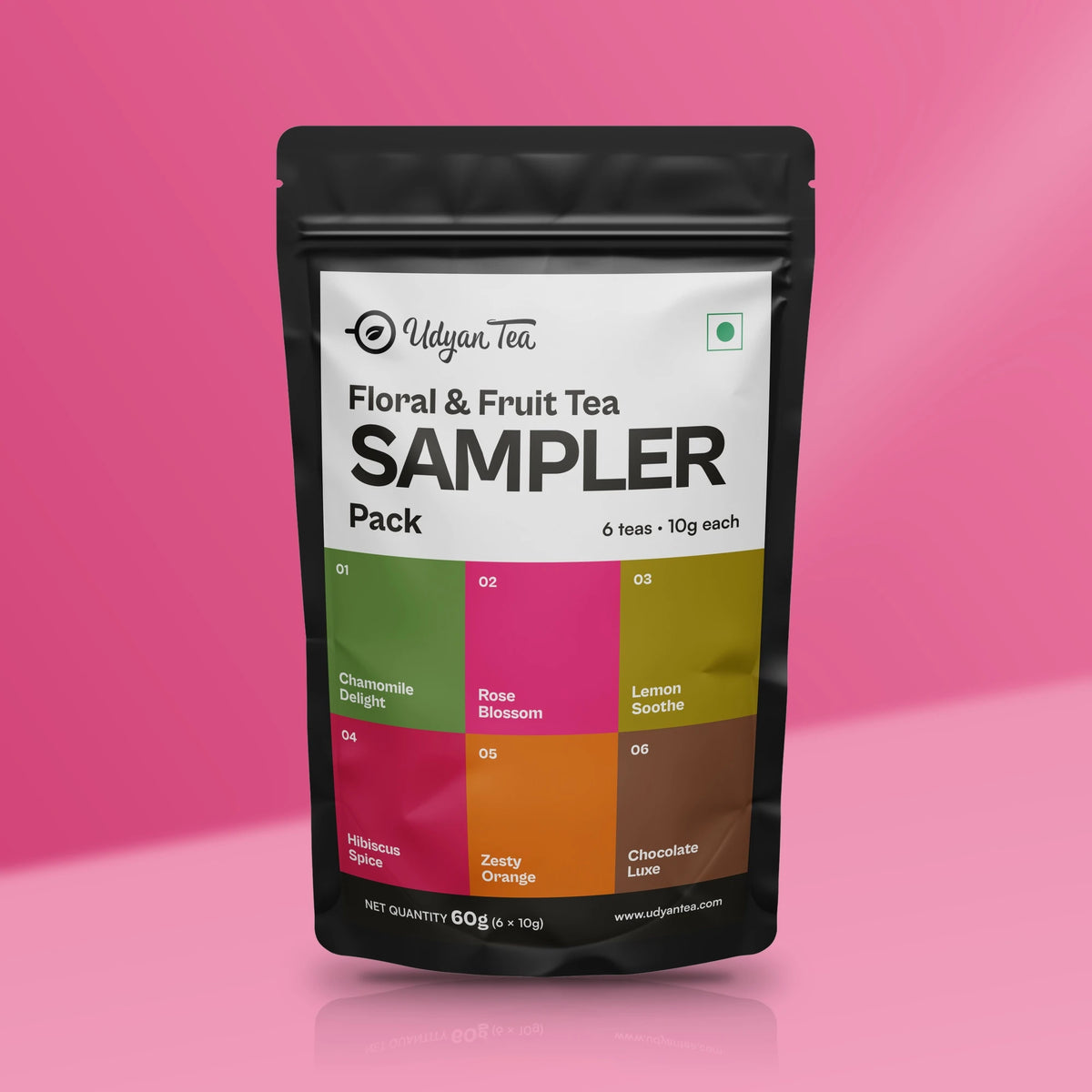 Floral & Fruit Tea Sampler Pack, front of the pack
