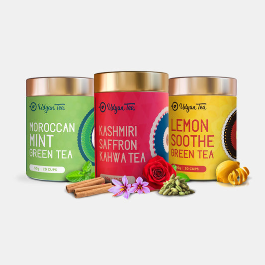 Green Tea Combo Pack: the packs you get, front view