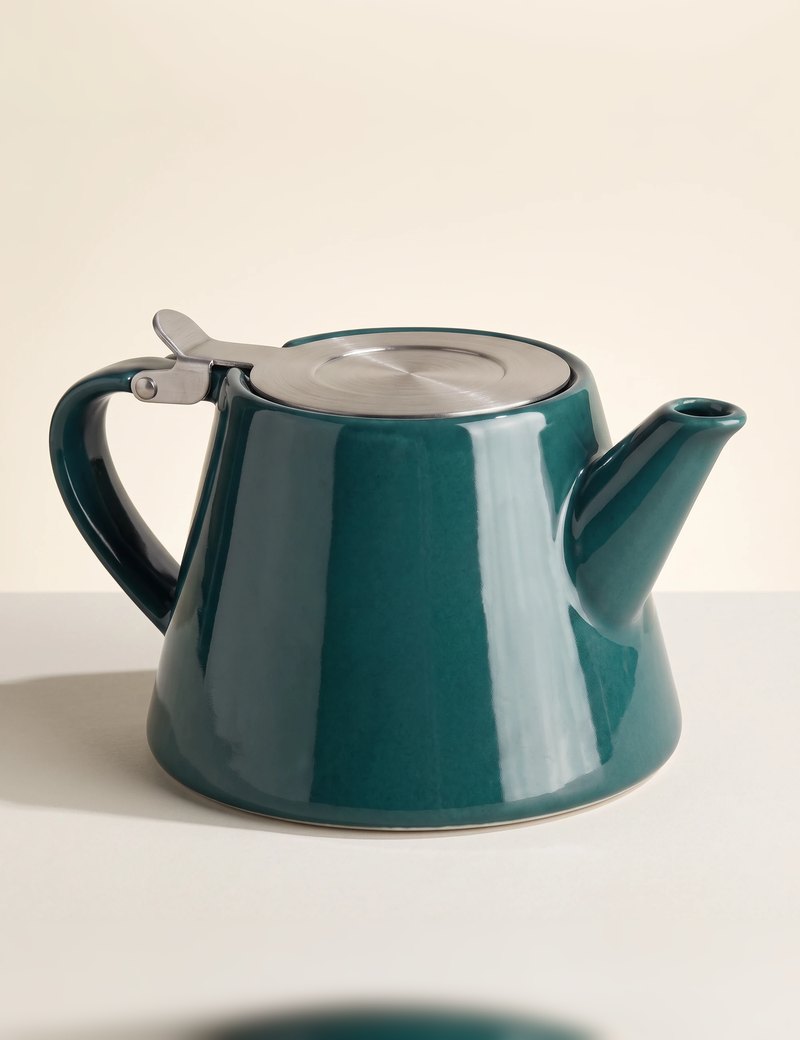 Muse teapot, Jade Green, side view