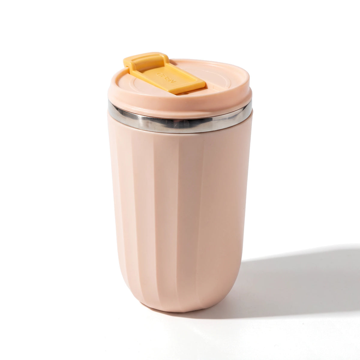 Opal travel tumbler, Blush Pink, on a white background