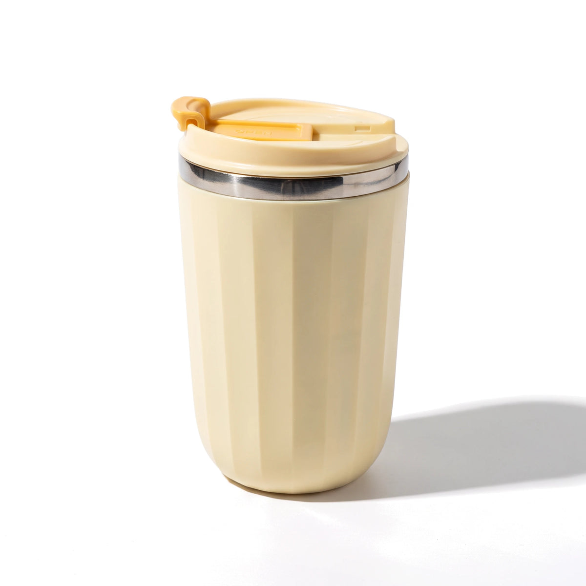 Opal travel tumbler, Honey Yellow, on a white background