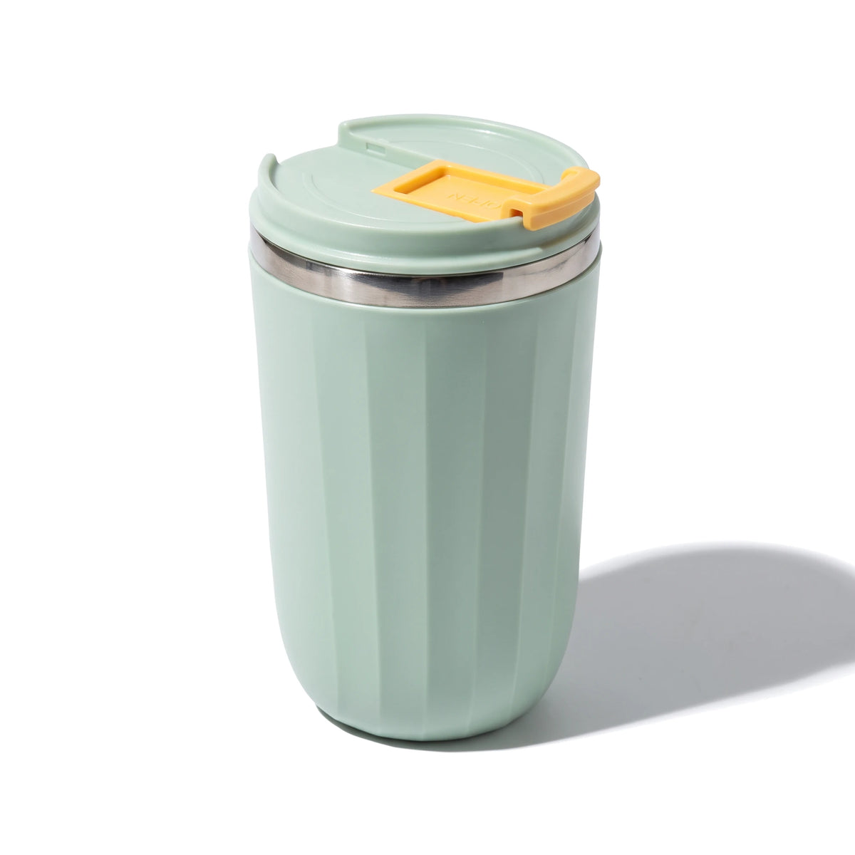 Opal travel tumbler, Sage Green, on a white background