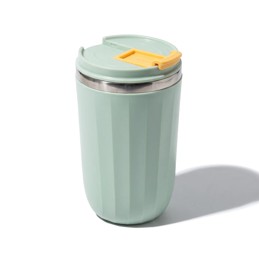 Opal travel tumbler, Sage Green, on a white background