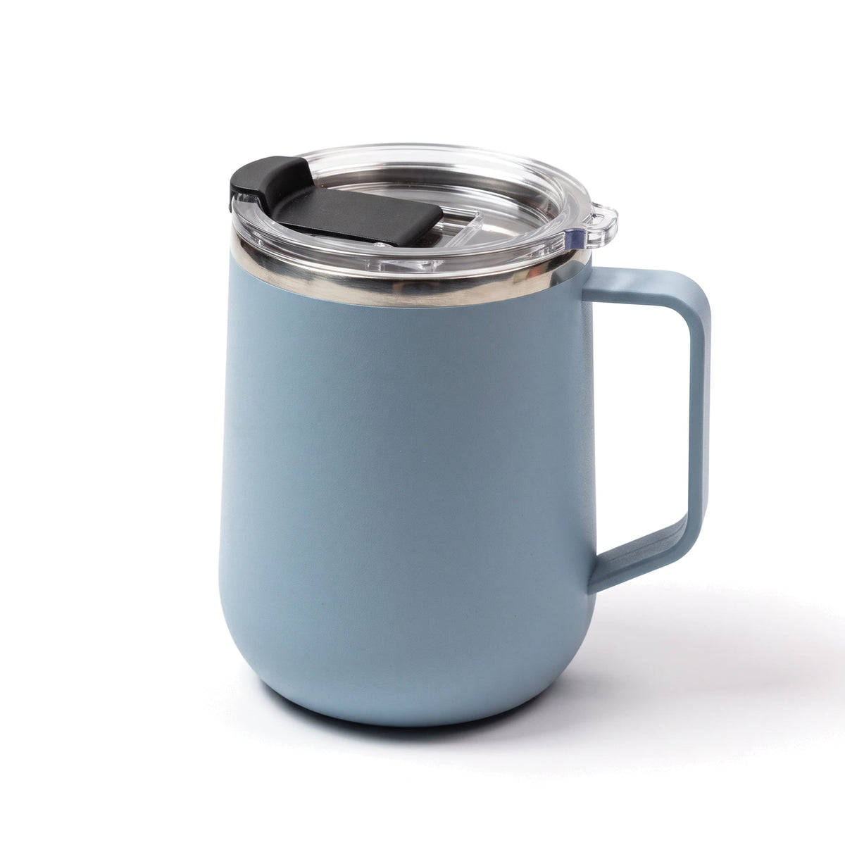 Pulse travel mug, Frost Blue, on a white background