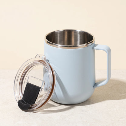 Pulse travel mug, Frost Blue, with lid removed