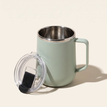 Pulse travel mug, Mint Green, with lid removed