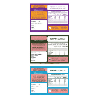 Taste of India Combo Pack: back labels with ingredients and nutrition information