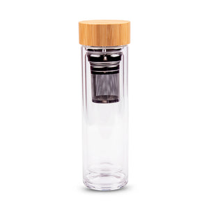 Maple Double-Wall Travel Glass Bottle